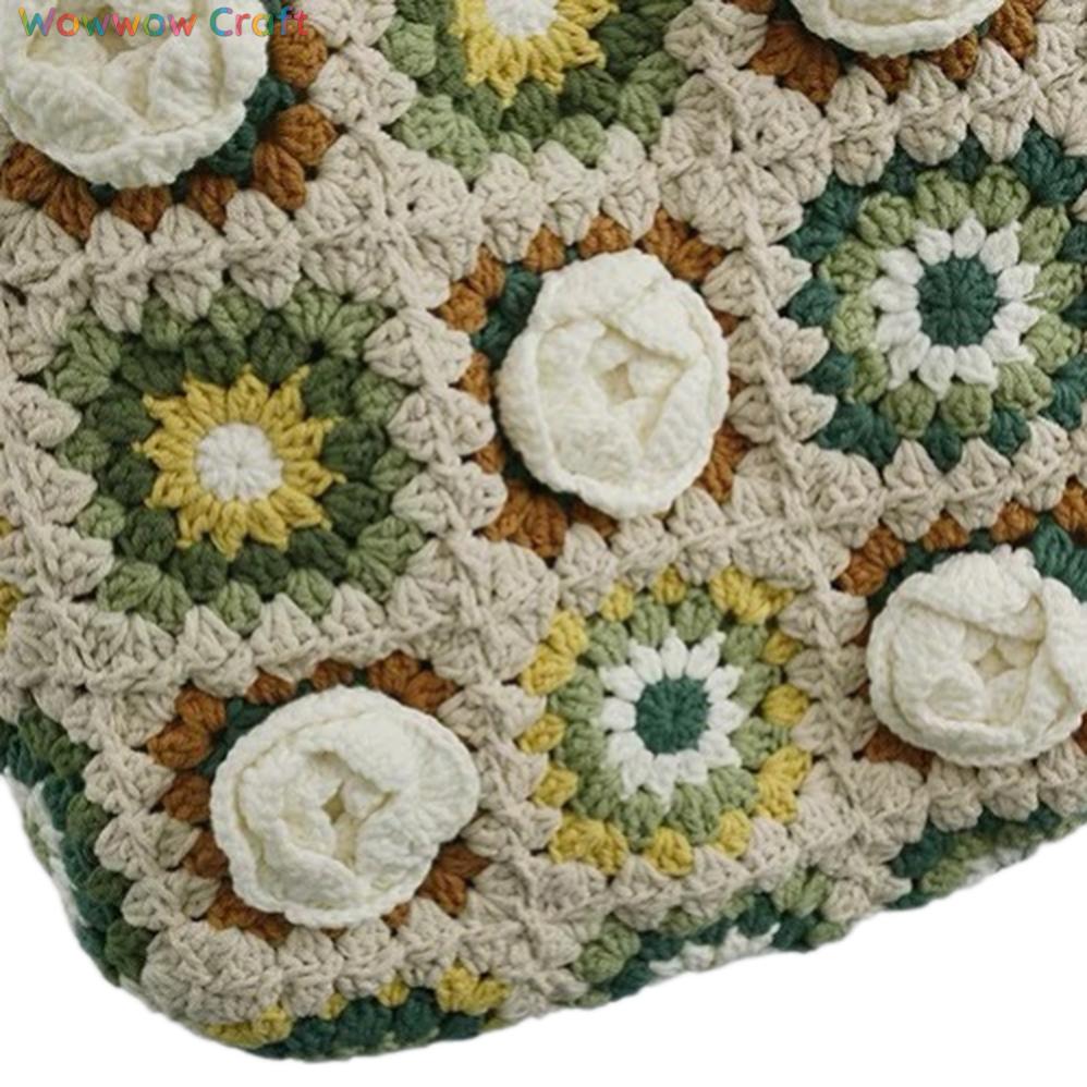 Shoulder Bags,Totes,Handmade Crochet Bags,Granny Square Tote crocheted with Snow Fairy Yarn - Beautiful Hand-Crocheted Shoulder Bag